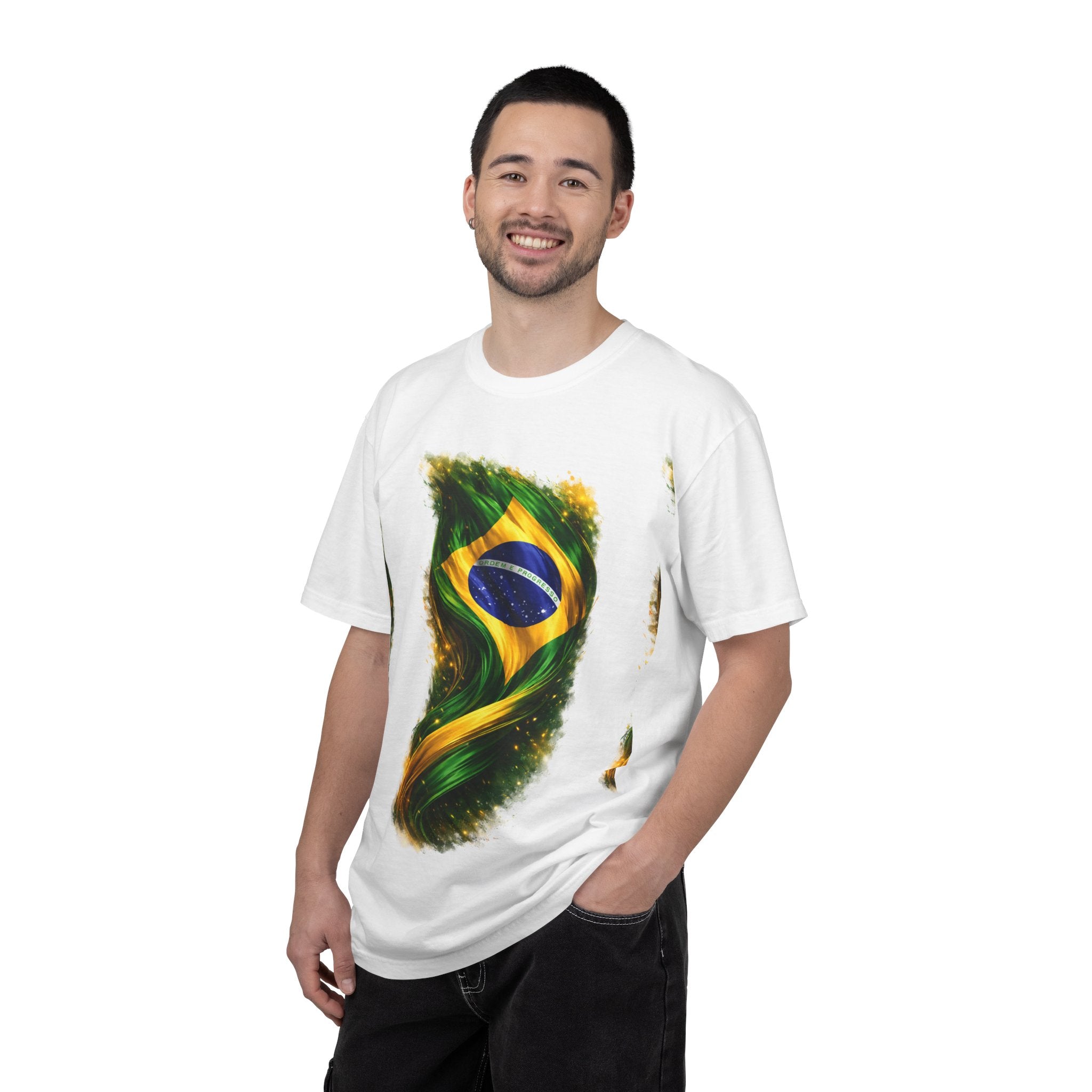 Brazil FANS T-Shirt — Artistic Brushstroke Brasil Soccer Tee